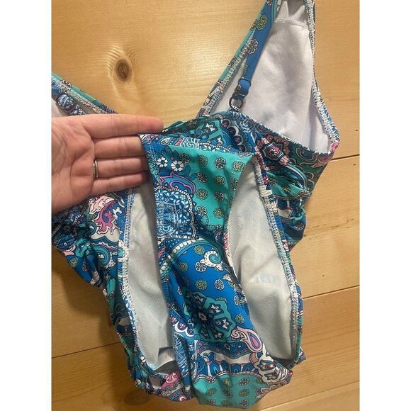 Assets by Sara Blakely Spanx Womens Med One Piece Swimsuit Paisley - Picture 7 of 7